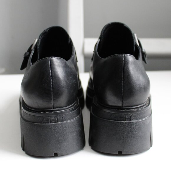 ASH Women's Black Lord Chunky Leather Loafers Size 39 EU / 9 US - Picture 3 of 7